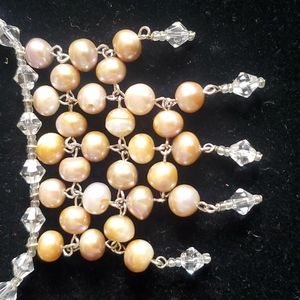0ne-of-a-kind, pearl and glass  necklace.